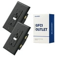 thumbnail image 1 of ELEGRP GFCI Outlet w/Nightlight, 15 Amp Self-Test GFI Electrical Outlet, Thinner Design, Tamper Resistant GFCI Receptacle, Ground Fault Receptacle w/Screw Wall Plate, UL Listed, Black, 1 of 9