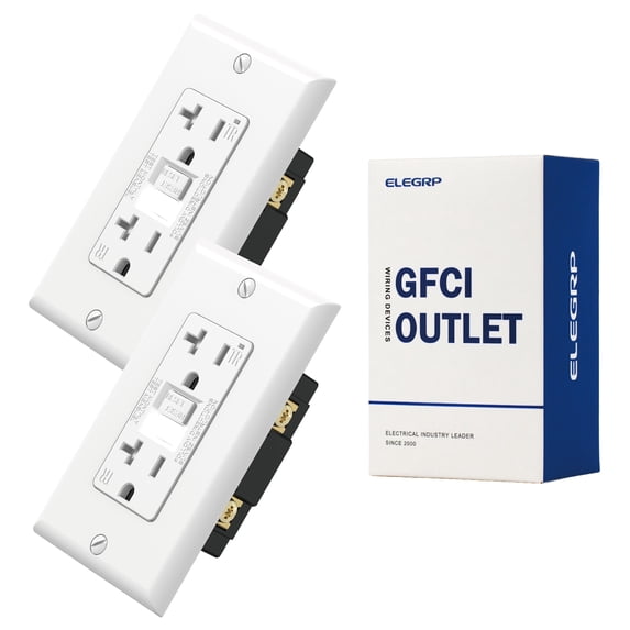 GFCI Outlet w/Nightlight, 20 Amp Self-Test GFI Electrical Outlet, Thinner Design, Tamper Resistant GFCI Receptacle, Ground Fault Receptacle w/Screw Wall Plate, UL Listed, White