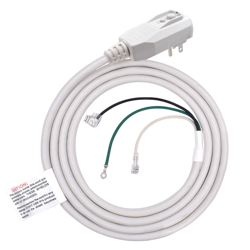 7.5ft White PVC Air Conditioner Power Cord with LCDI Plug