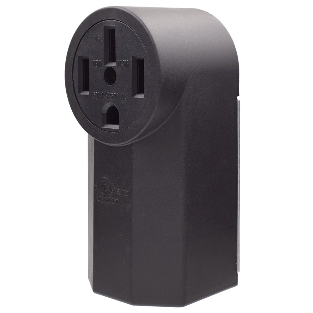 Black Tamper Resistant Single Outlet with Wall Plate