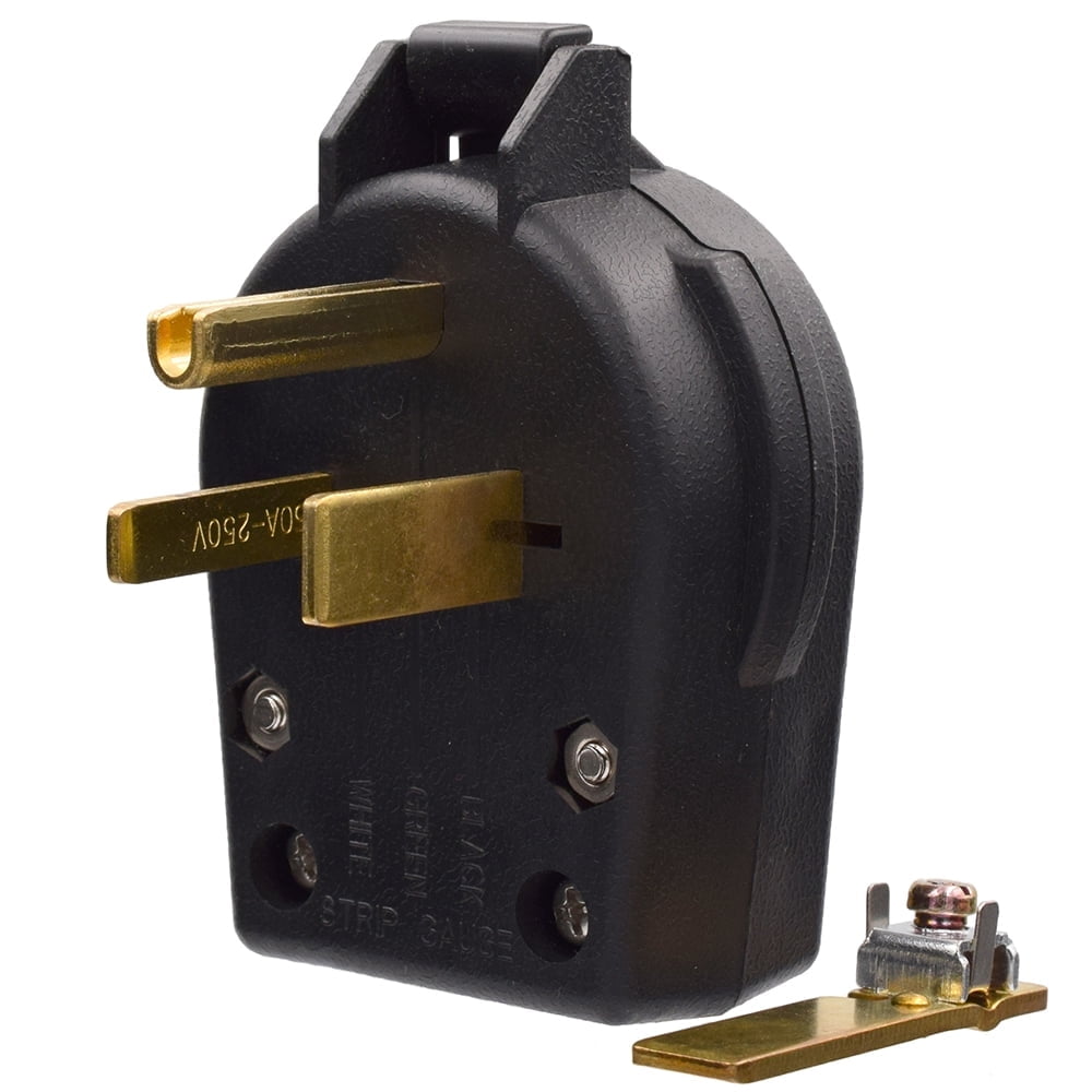 Heavy Duty Black PVC Tamper Resistant Single Outlet Plug