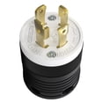 thumbnail image 1 of Locking Plug NEMA L14-30P, Generator Twist Lock Adapter Male Plug, 30 Amp 125/250V 3 Pole 4 Wire Grounding, Industrial Grade Heavy Duty, UL Listed Black/White 1PC, 1 of 10