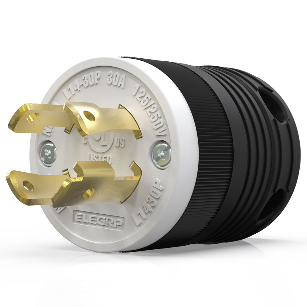ELEGRP 30-Amp Black and White Single Outlet