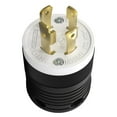 thumbnail image 1 of Locking Plug NEMA L14-30P, Generator Twist Lock Adapter Male Plug, 30 Amp 125/250V 3 Pole 4 Wire Grounding, Industrial Grade Heavy Duty, UL Listed Black/White 1PC, 1 of 10