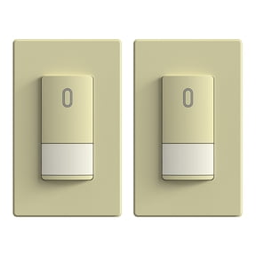 ELEGRP Occupancy Motion Sensor Light Switch, PIR Infrared Motion Activated Wall Switch, No Neutral Wire, Single Pole for CFL/LED/Incandescent Bulb, Wall Plate Included, UL Listed