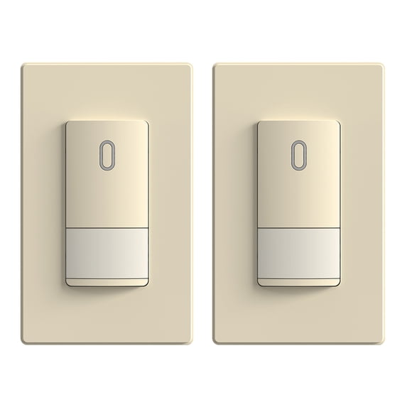 ELEGRP Occupancy Motion Sensor Light Switch, PIR Infrared Motion Activated Wall Switch, No Neutral Wire, Single Pole for CFL/LED/Incandescent Bulb, Wall Plate Included, UL Listed