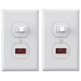 thumbnail image 1 of Single Pole Pilot Light Switch, Lighted Toggle Switch and Illuminated Light, 15A, 120V, in-Wall On/Off Switch, Self-Grounding, Wall Plate is Included, UL Listed, White, 2PC, 1 of 9