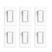 ELEGRP Slide Dimmer Switch, Single Pole and 3-Way, Wall Plate Included, White (6-Pack)