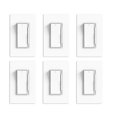 ELEGRP Slide Dimmer Switch, Single Pole and 3-Way, Wall Plate Included, White (6-Pack)