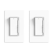 ELEGRP Slide Dimmer Switch, Single Pole or 3-Way,  Screwless Wall Plate Included, UL Listed (2 Pack, White)