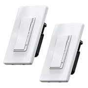 Slide Dimmer Switch, Single Pole or 3-Way, Screwless Wall Plate Included, UL Listed (2 Pack, White)