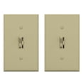 thumbnail image 1 of ELEGRP Slide Toggle Dimmer Switch,Single Pole & 3-Way Toggle LED Dimmer Light Switch, Wall Plate Included, UL Listed, Ivory 2PC, 1 of 6
