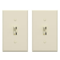 ELEGRP Slide Toggle Dimmer Switch,Single Pole & 3-Way Toggle LED Dimmer Light Switch, Wall Plate Included, UL Listed, Light apricot 2PC