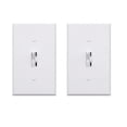 thumbnail image 1 of ELEGRP Slide Toggle Dimmer Switch,Single Pole & 3-Way Toggle LED Dimmer Light Switch, Wall Plate Included, UL Listed, White 2PC, 1 of 9