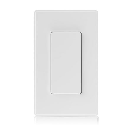 ELEGRP Smart Light Switch Single Pole, 2.4GHz Wi-Fi Light Switch Compatible with Alexa & Google Assistant, Neutral Wire Required, APP Control, UL Certified, White 1 PC