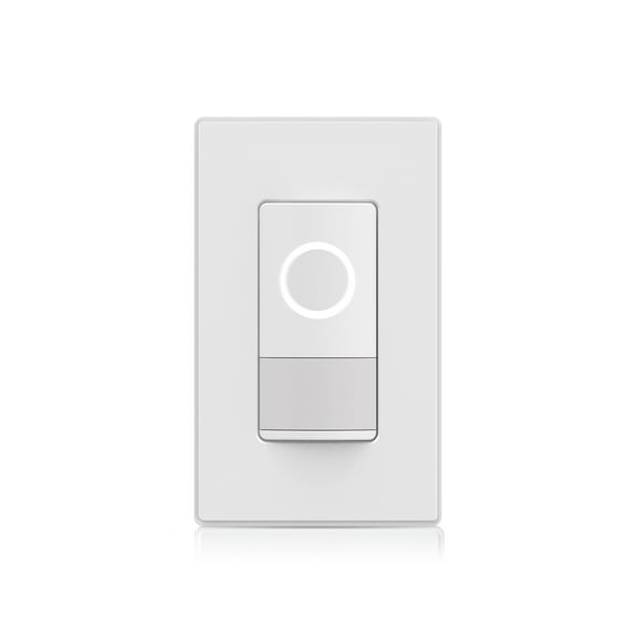 ELEGRP Smart Sensor Light Switch Single Pole, 2.4GHz Wi-Fi Dimmer Switch Compatible with Alexa & Google Assistant, APP Control, Neutral Wire Required, UL Listed, No Hub Required, White 1PC