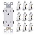 thumbnail image 1 of ELEGRP Tamper-Resistant Decorative Receptacle, 20A 125V Wall Outlet, 2 Pole 3 Wire, Self-Grounding, Back wire & Side wire, Residential Grade, UL , Glossy White, 10 Pack), 1 of 6
