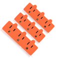 thumbnail image 1 of Triple Outlet Extender, Heavy Duty 3-Prong Grounded Wall Tab, 3-Outlet Extender Adapter Plug with 3 Electrical Outlets, ETL Listed, Orange （3 pack), 1 of 5