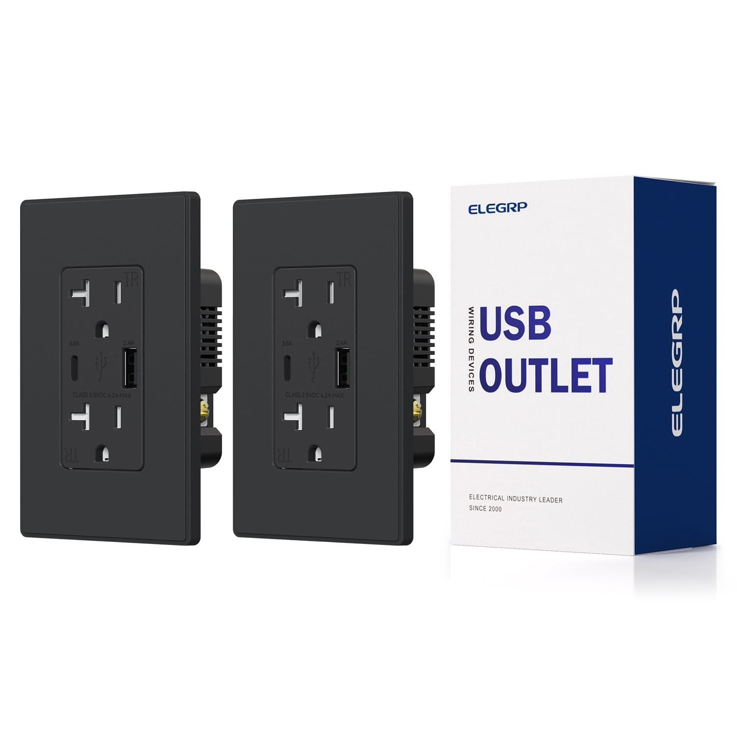 ELEGRP USB Outlet Receptacle, 21W 4.2A USB Electrical Outlet, USB C ...