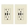 thumbnail image 1 of USB Outlets Receptacles, 3 Port USB C Wall Outlet, 30W 6.0A USB Electrical Outlet, 15 Amp Tamper Resistant Outlet with USB C Ports, UL Listed, Wall Plate Included, 1 of 9