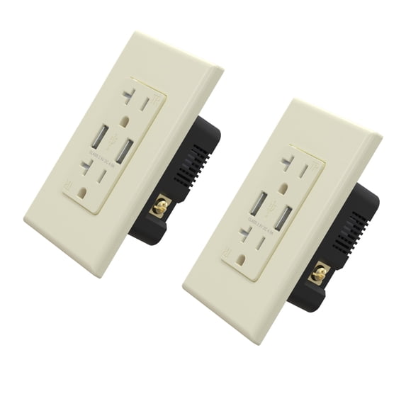 USB Outlets Receptacles, 20W 4.0 Amp USB Wall Outlet, 20 Amp Tamper-Resistant Electrical Outlet with Type A port, UL Listed, Wall Plate Included