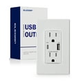 thumbnail image 1 of ELEGRP USB Outlets Receptacles, USB C Wall Outlet Supports 20W Power Delivery for iPhone/Samsung Galaxy/iPad Pro, 15 Amp Outlet with USB C Ports, Wall Plate included, UL Listed, 1 of 8
