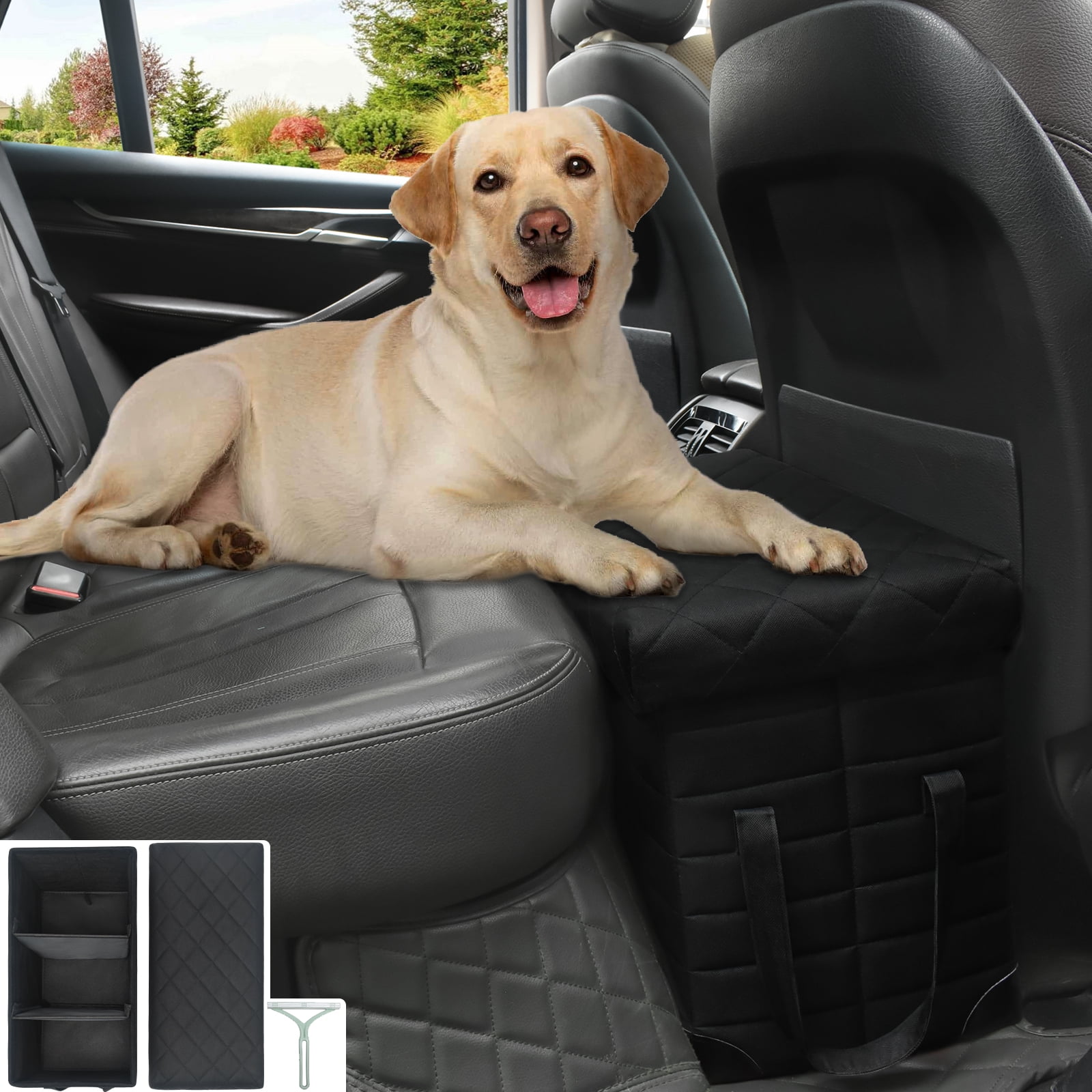 ELEGX Car Back Seat Extender for Large Dogs up to 200lbs,Dog Car