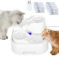 thumbnail image 1 of ELEGX Cat Water Fountain, Ultra Silent Cat Fountain 2L/67oz, with LED Light, Activated Carbon Filter(7PCS), 1 of 7
