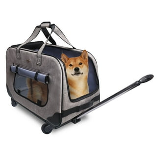 VEVOR Cat Dog Carrier with Wheels Airline Approved, Rolling Pet Carrier on Wheels Hold Up to 22 Lbd.