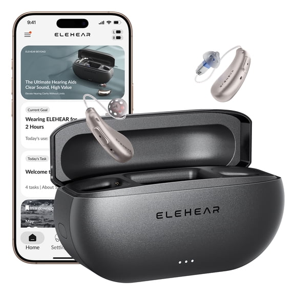 ELEHEAR-Beyond Hearing Aids, Rechargeable Bluetooth OTC Hearing Aids for Seniors with AI Noise Cancellation, Superior Sound Quality Smart, Bluetooth Enabled & App Control, Champagne Gold