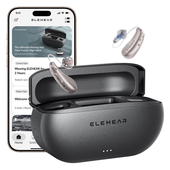 ELEHEAR-Beyond Hearing Aids, Rechargeable Bluetooth OTC Hearing Aids for Seniors with AI Noise Cancellation, Superior Sound Quality Smart, Bluetooth Enabled & App Control, Champagne Gold