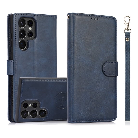 ELEHOLD 2 in 1 Wallet Case for Samsung Galaxy S20 Ultra, Credit Card Holder Detachable Hybrid Protective Slim Hard Shell Magnetic PU Leather Folio Pocket Flip Cover for Samsung Galaxy S20 Ultra,Blue
