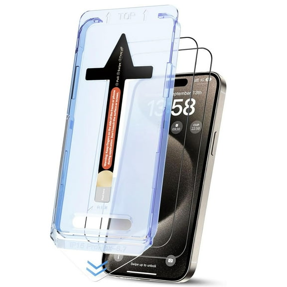 ELEHOLD 2 Pack HD Clear Screen Protector For iPhone 16 Plus , Dust Free Anti-Scratch Cover Auto Dust-Removal Installation+Simple Tool ,Black(Anti-peep Screen protector)