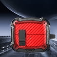 thumbnail image 1 of ELEHOLD 2-in-1 Case For Samsung Galaxy Buds 3 / 3 Pro, Full Body Protective Case & Phone Kickstand, with Secure Lock & Keychain, Support Wireless Charging, Red-Carbon Fiber Pattern, 1 of 10