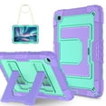 thumbnail image 1 of ELEHOLD 3-Layer Rugged Case For Samsung Galaxy Tab A9+ Heavy Duty Shockproof Cover, Drop Protection Kickstand  Shock-Absorbent Protective Case Cover with Shoulder Strap, Purple+Mint, 1 of 9