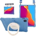 thumbnail image 1 of ELEHOLD 3 Layers Case For iPad mini 1/2/3/4/5 Portable Handle Grip Design Shockproof Cover with Rotatable Kickstand & Pencil Holder & Shoulder Strap, Darkblue, 1 of 9