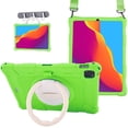 thumbnail image 1 of ELEHOLD 3 Layers Case For iPad mini 1/2/3/4/5 Portable Handle Grip Design Shockproof Cover with Rotatable Kickstand & Pencil Holder & Shoulder Strap, Green, 1 of 9