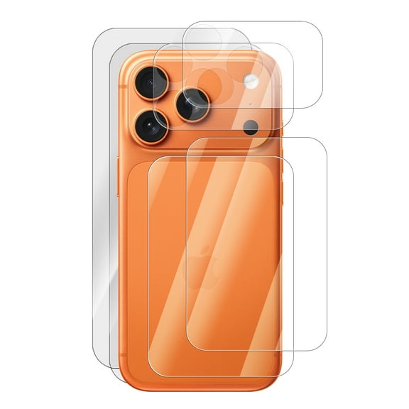 ELEHOLD 3-in-1 Screen/Back/Camera Protector for iPhone 17 Pro, 2x Front Protector + 2x Back Protector+ 2x Matter Lens Cover,Clear