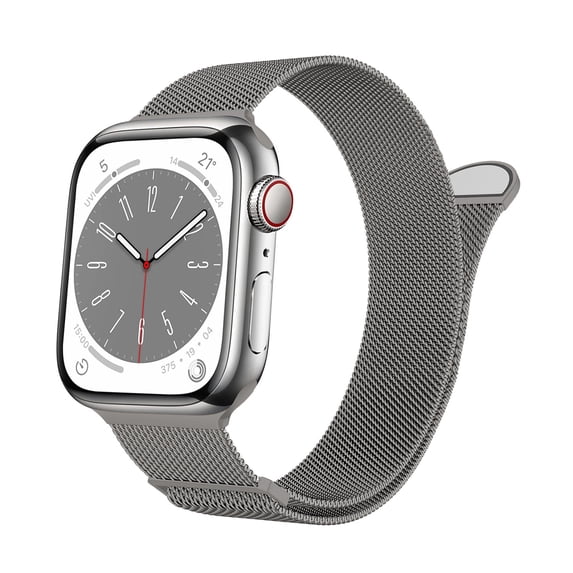 ELEHOLD Adjustable Magnetic Flexible Breathable Stainless Steel Women Men Strap Replacement Band Compatible for Apple iWatch Series SE/9/8/7/6/5/4/3/2/1 Ultra 1/2 42/44/45/49mm,Grey