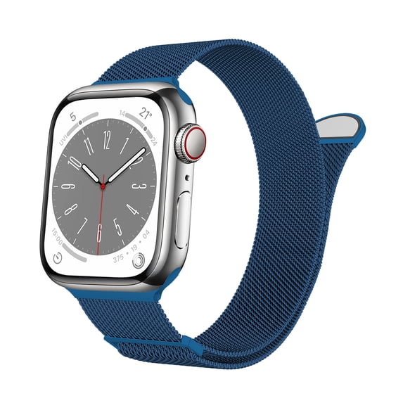 ELEHOLD Adjustable Magnetic Flexible Breathable Stainless Steel Women Men Strap Replacement Band Compatible for Apple iWatch Series SE/9/8/7/6/5/4/3/2/1 Ultra 1/2 42/44/45/49mm,Darkblue