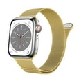thumbnail image 1 of ELEHOLD Adjustable Magnetic Flexible Breathable Stainless Steel Women Men Strap Replacement Band Compatible for Apple iWatch Series SE/9/8/7/6/5/4/3/2/1 Ultra 1/2 42/44/45/49mm,Glod, 1 of 7