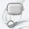 thumbnail image 1 of ELEHOLD for AirPods 3rd Gen (2021) Case,Slim Fit Clear Transparent Kickstand Plastic Simple Shockproof Protective Case with Ring Keychain for AirPods 3rd Gen (2021),White, 1 of 7