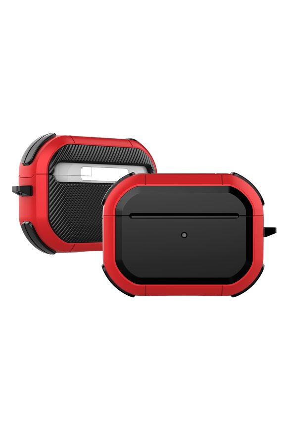 for Airpods Pro 2nd Gen (2022) Case, Slim Fit Protective Hard Cover Supports Wireless Charging Front LED Visible Full Body Shockproof Hard Case with Keychain,Red