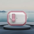 thumbnail image 1 of ELEHOLD For AirPods 3rd Gen (2021) Rugged Headphone Case Secure Lock Support Wireless Charging Military Full-Body Rugged Shockproof Case Cover with Keychain,Pink, 1 of 7