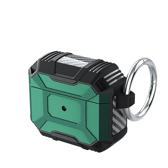 ELEHOLD for AirPods 3rd Gen Case with Keychain,Rugged Heavy Duty Anti-Scratch Non-Slip Full Body Protective Shockproof Case with Keychain for AirPods 3rd Gen,Green