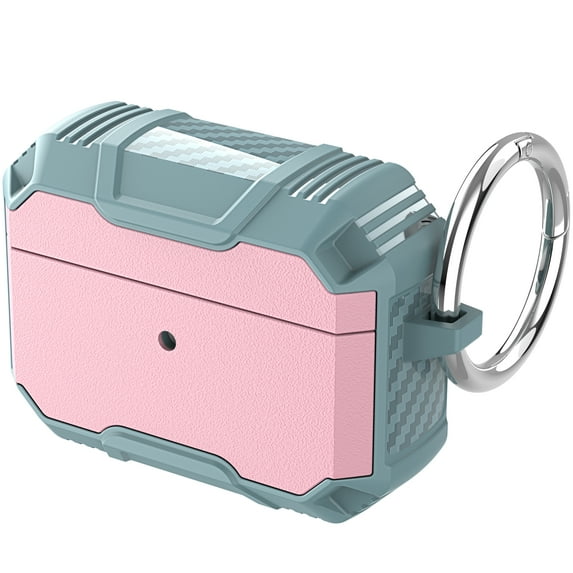 ELEHOLD for AirPods 3rd Generation Case,Slim Fit Hard Secure Lock Shockproof Rugged Non-Slip Full Body Protective Case Cover with Keychain for AirPods 3rd Gen, Pink+Green