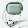 thumbnail image 1 of ELEHOLD for AirPods 4th Gen 2024 Case,Slim Fit Clear Transparent Kickstand Plastic Simple Shockproof Protective Case with Ring Keychain for AirPods4th Gen 2024 ,Green, 1 of 7