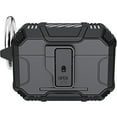 thumbnail image 1 of ELEHOLD AirPods Case Compatible with AirPods 4, Secure Lock Clip Hard Shell Full-Body Rugged Shockproof Protection Case with Carabiner for Airpods 4,Black, 1 of 8