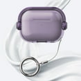 thumbnail image 1 of ELEHOLD for Airpods 2nd/1st Generation 2022 Case,Slim Fit Clear Transparent Kickstand Plastic Simple Shockproof Protective Case with Ring Keychain for Airpods 2nd/1st Generation 2022,Purple, 1 of 7