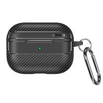 ELEHOLD for Airpods 2nd Gen / 1st Gen Case,Carbon Fiber Pattern Electroplated Women Men Shockproof Full Body Protective Cover with Ring Buckle for Airpods 2nd Gen / 1st Gen,Black